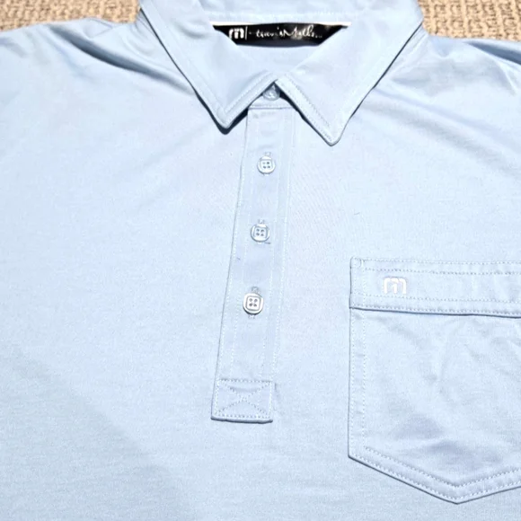 Travis Mathew Light Blue Polo Shirt Men's Size Large - Picture 2 of 8